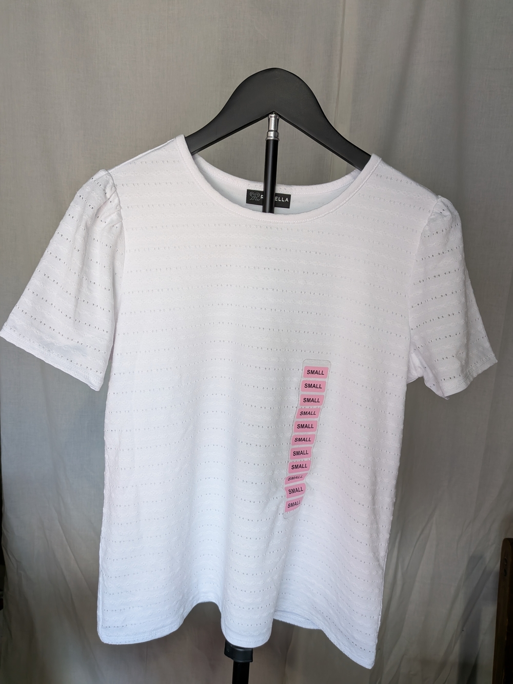 Rafaella White Eyelet Short Sleeve Tee